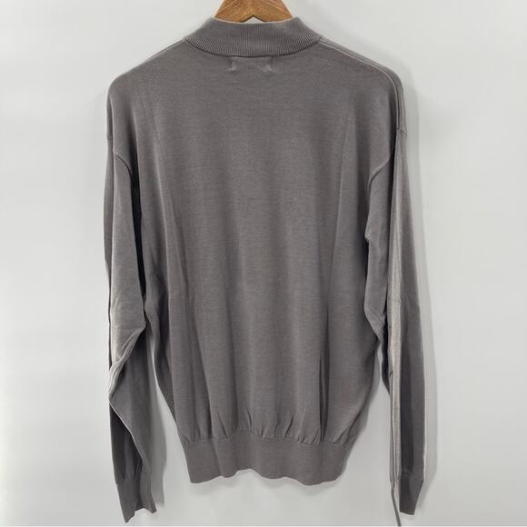 Baracuta Silk Blend Gray Mock Neck Sweater Size Large - Picture 6 of 9